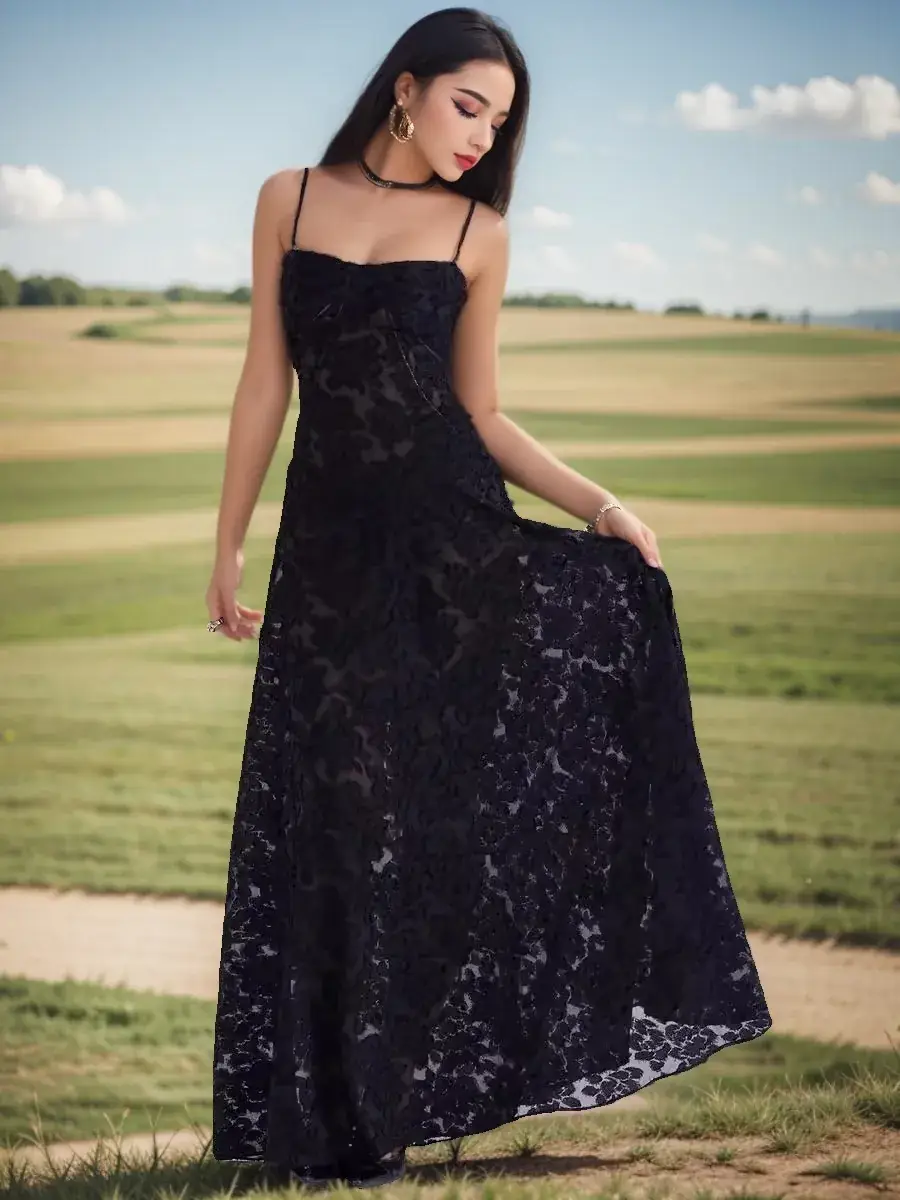 2023 Summer Sexy Perspective Floral Slip Dress - Image 7