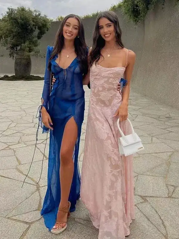 2023 Summer Sexy Perspective Floral Slip Dress - Image 8