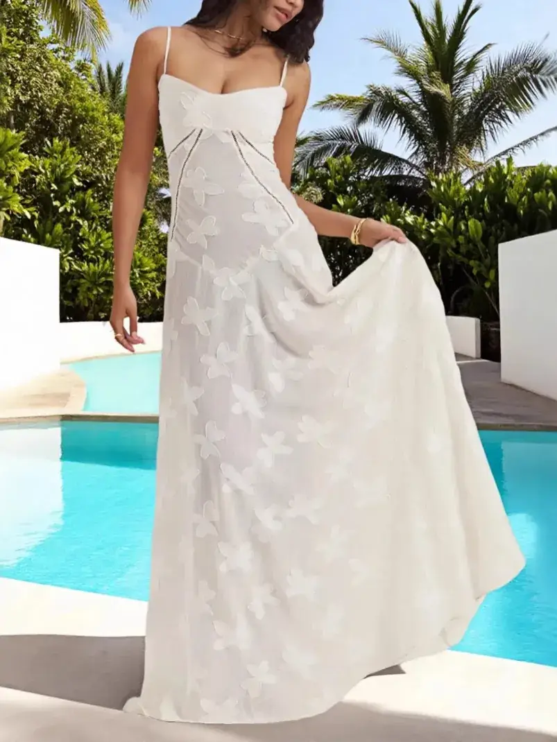 2023 Summer Sexy Perspective Floral Slip Dress - Image 9