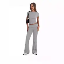 Women's Wide Leg Cotton Culottes with Flap Pocket — feature 25