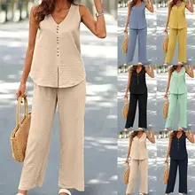 Women's Wide Leg Cotton Culottes with Flap Pocket — feature 31