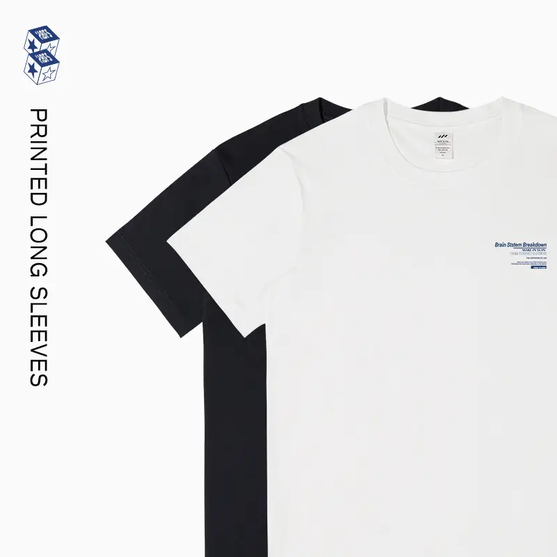 Men Light Blue Cotton T-Shirt Loose Fit 2023 Summer - Image 10