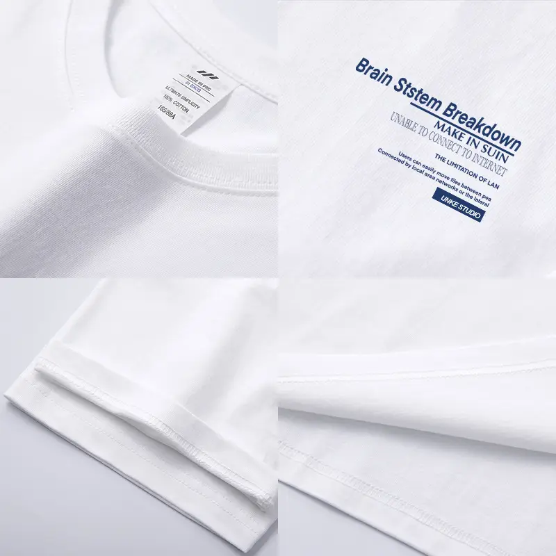 Men Light Blue Cotton T-Shirt Loose Fit 2023 Summer - Image 13