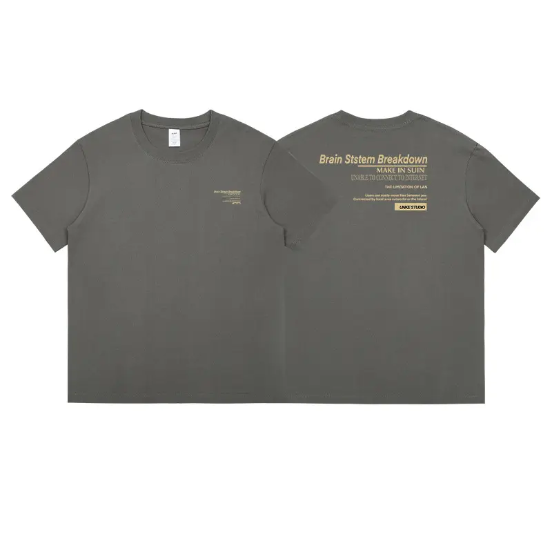 Men Light Blue Cotton T-Shirt Loose Fit 2023 Summer - Image 14