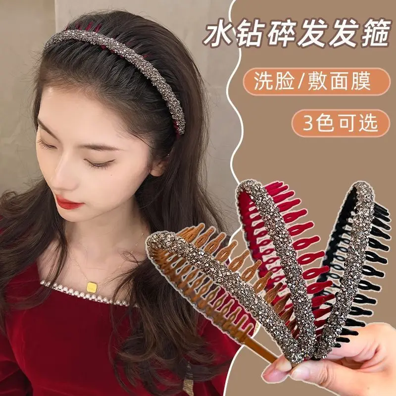 Sparkling Hairpin Headband with Teeth for Face Washing