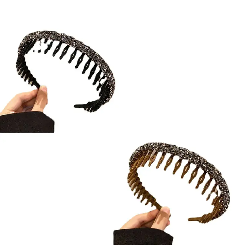 Sparkling Hairpin Headband with Teeth for Face Washing