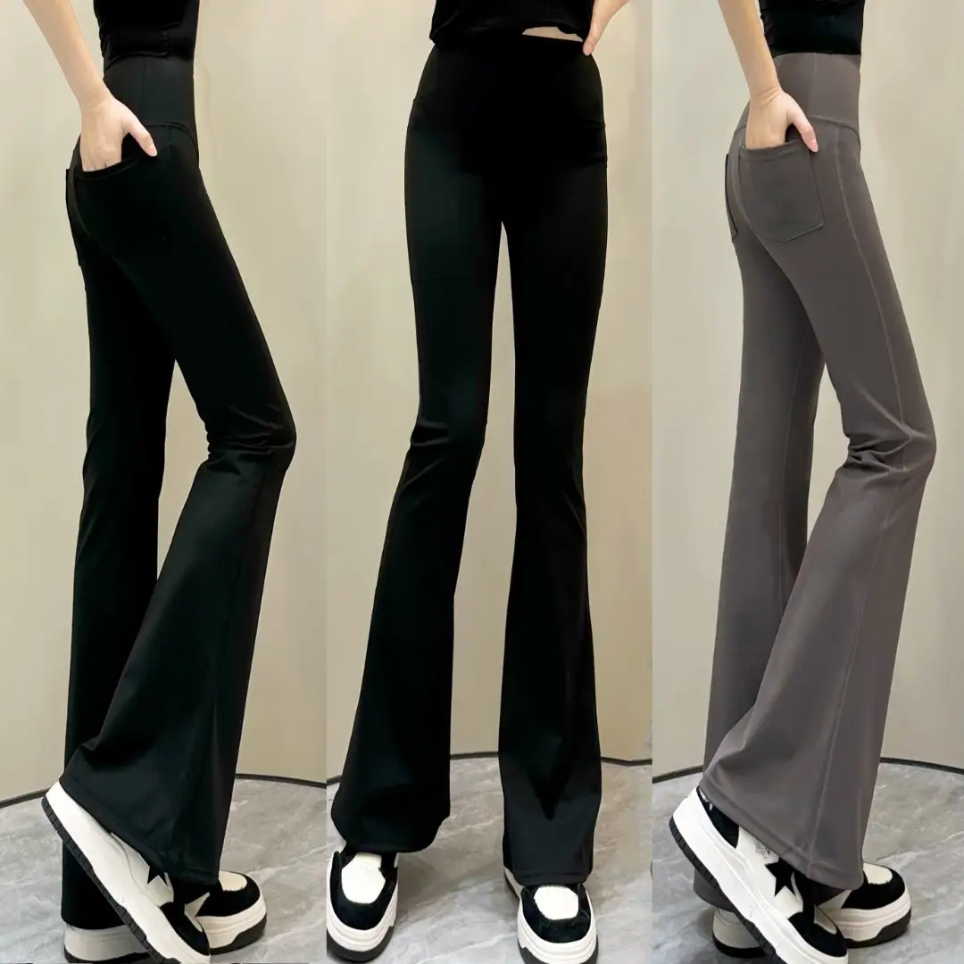 Women Flared Pants with Back Pocket & Hip Lift — feature 2