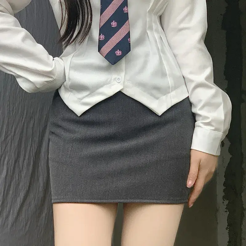Women A-Shaped Hot Girl Hip Skirt Black High Waist College Style - Image 14