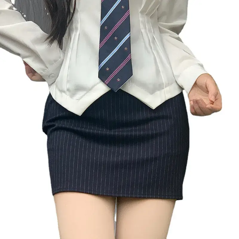 Women A-Shaped Hot Girl Hip Skirt Black High Waist College Style - Image 16