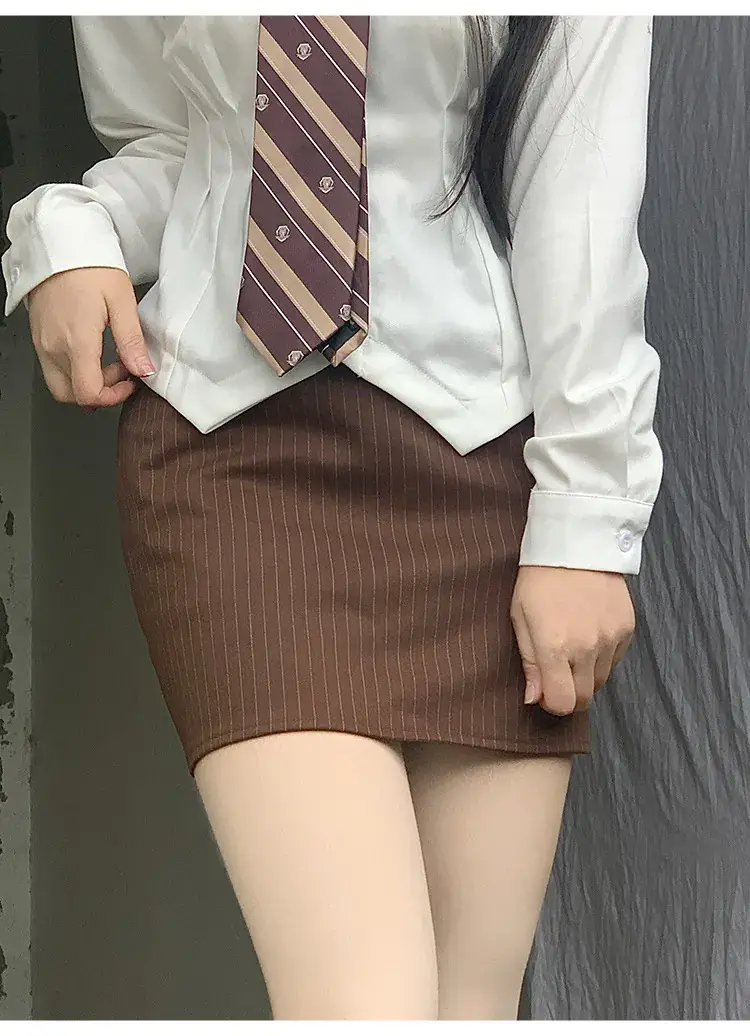 Women A-Shaped Hot Girl Hip Skirt Black High Waist College Style — feature 12