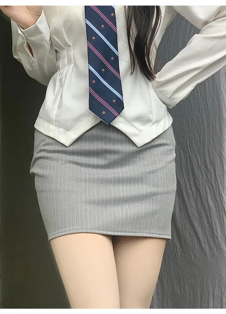 Women A-Shaped Hot Girl Hip Skirt Black High Waist College Style — feature 18