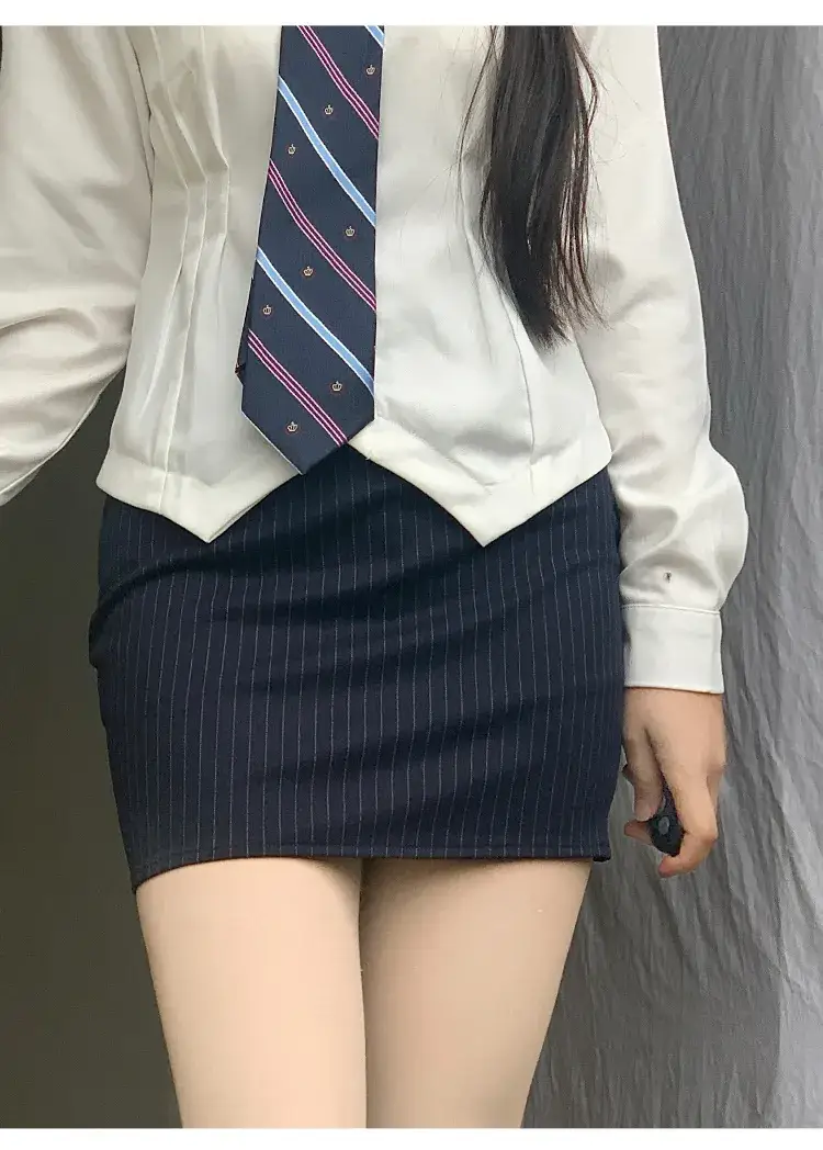 Women A-Shaped Hot Girl Hip Skirt Black High Waist College Style — feature 9