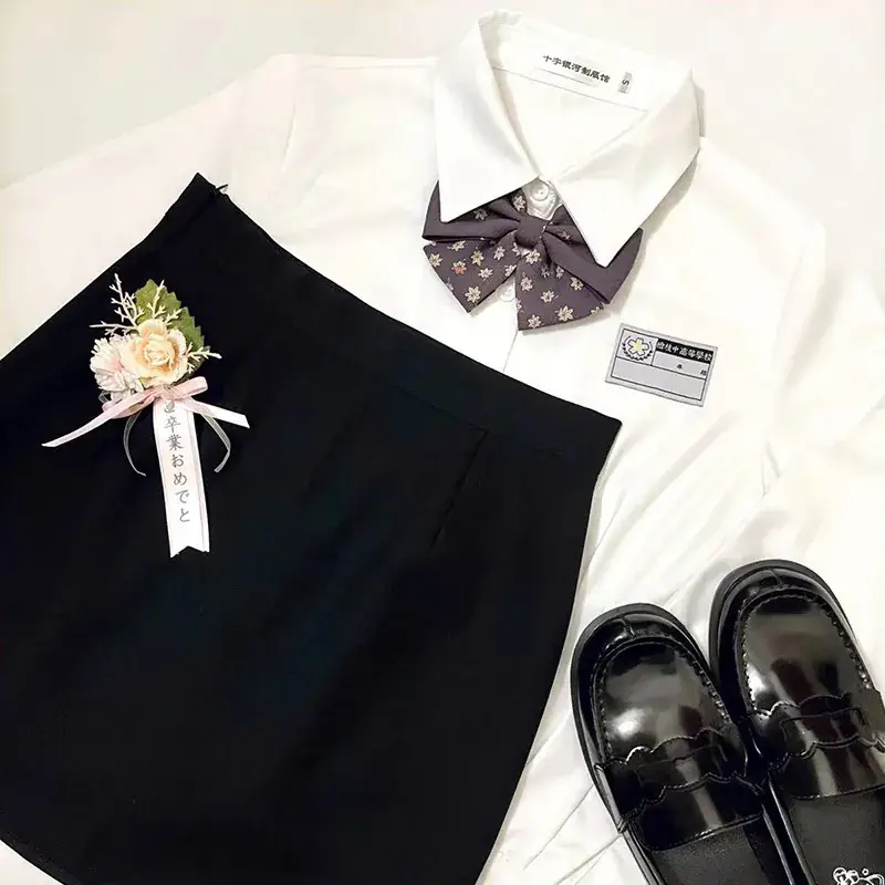 Women A-Shaped Hot Girl Hip Skirt Black High Waist College Style - Image 2