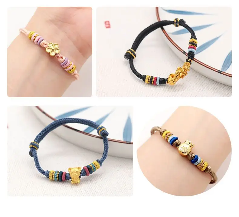 Pink Braided Transfer Beads Bracelet for Kids — feature 7