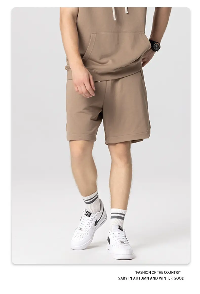 300G Heavyweight Loose Sweatpants Black Beige — feature 14
