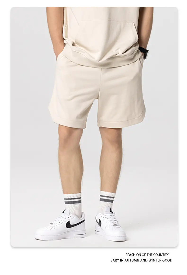 300G Heavyweight Loose Sweatpants Black Beige — feature 20