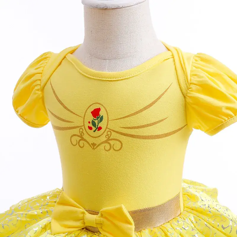 Yellow Bow Baby Skirt 2025 New Toddler Cotton Romper - Image 3