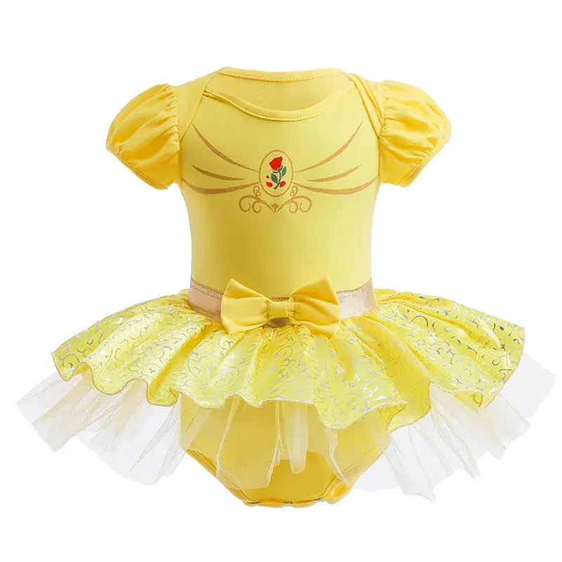 Yellow Bow Baby Skirt 2025 New Toddler Cotton Romper - Image 5