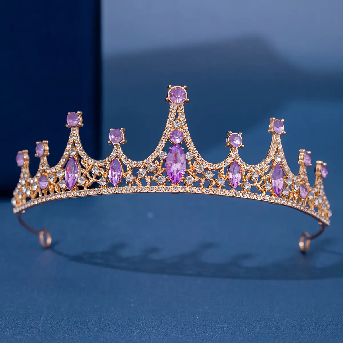 Black Rhinestone Bridal Hair Crown Headdress - Image 13