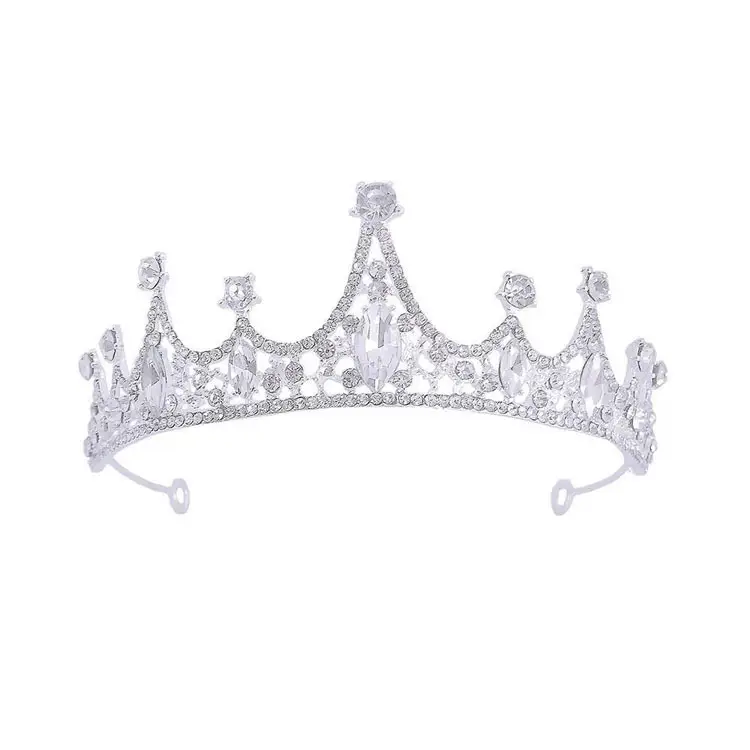 Black Rhinestone Bridal Hair Crown Headdress - Image 2