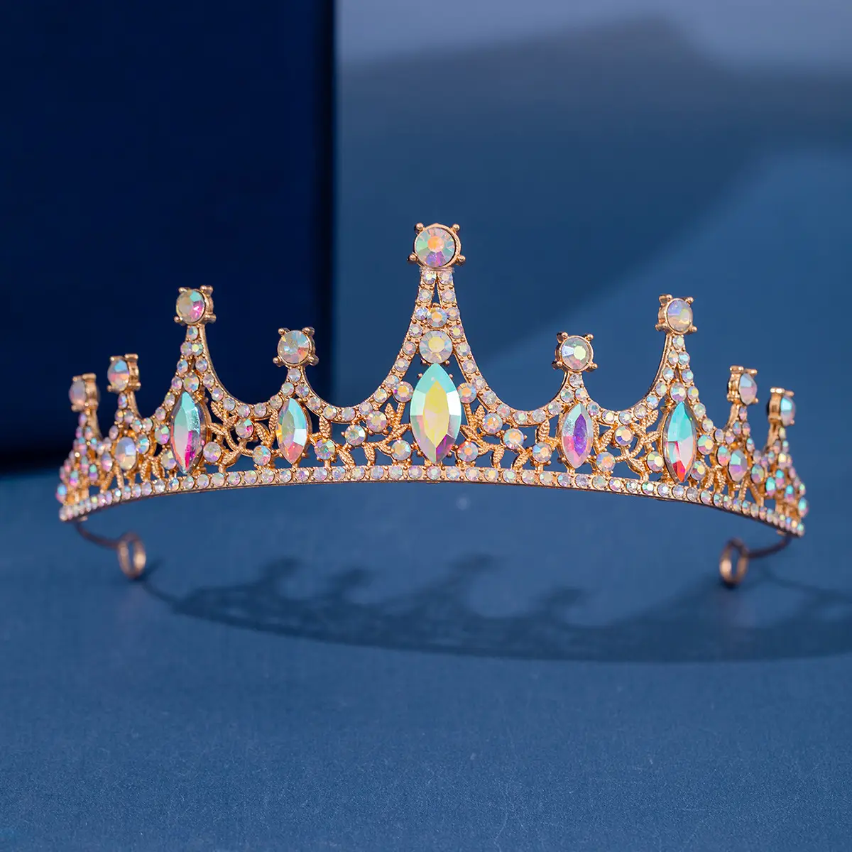 Black Rhinestone Bridal Hair Crown Headdress - Image 6