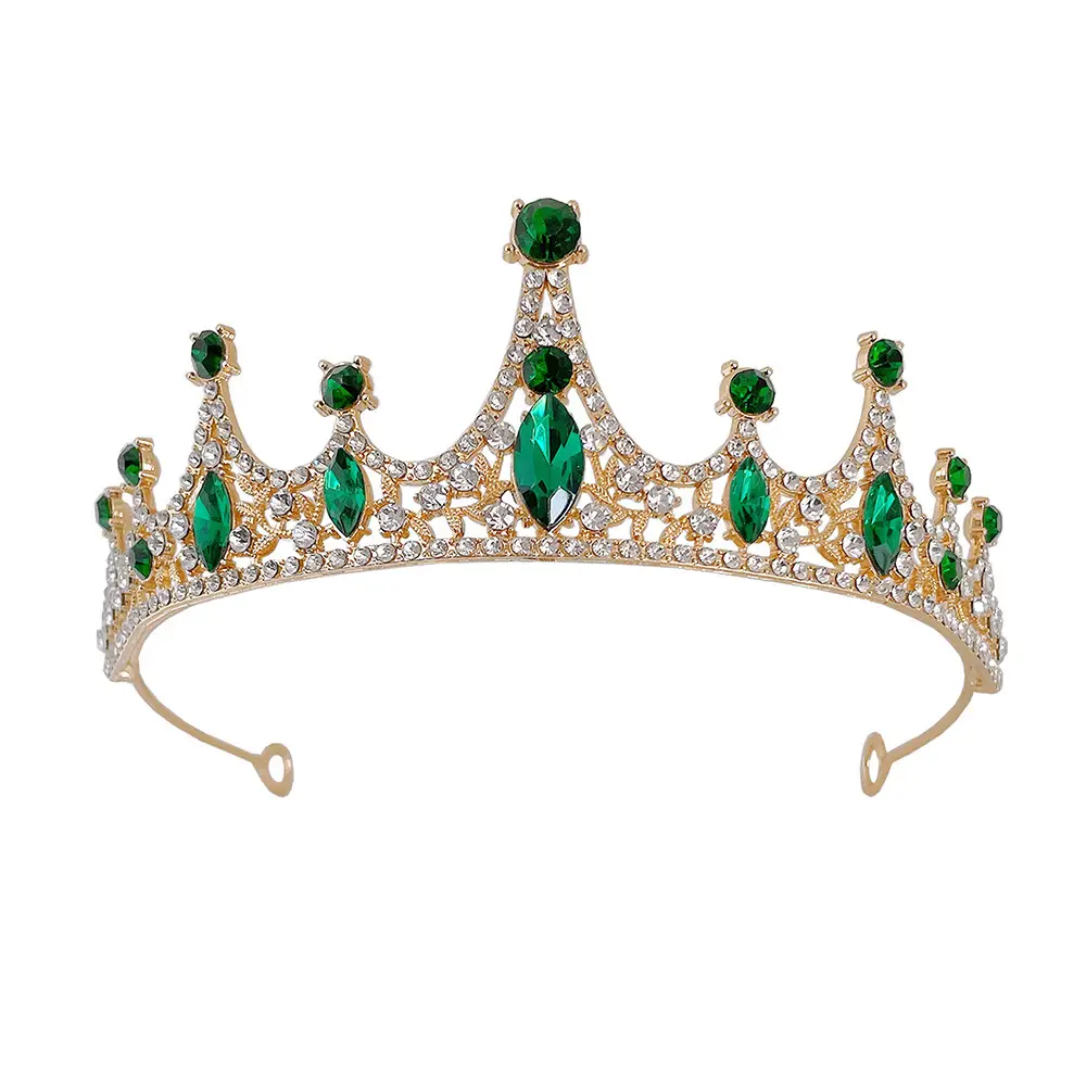 Black Rhinestone Bridal Hair Crown Headdress - Image 7