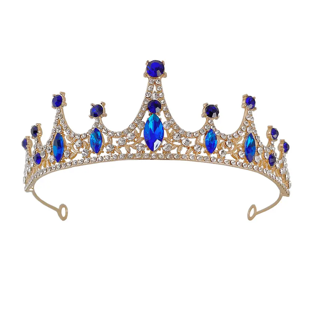 Black Rhinestone Bridal Hair Crown Headdress - Image 8