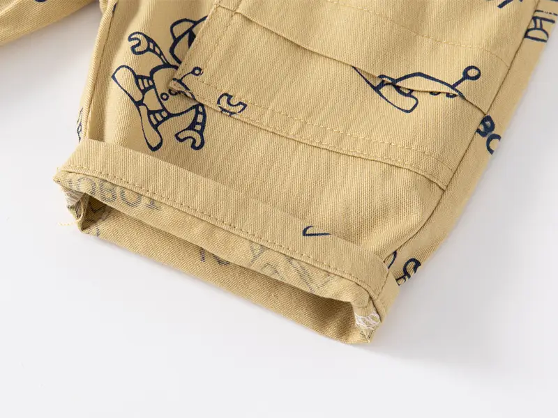 Kids Robot Print Shorts Navy Blue Wholesale — feature 11