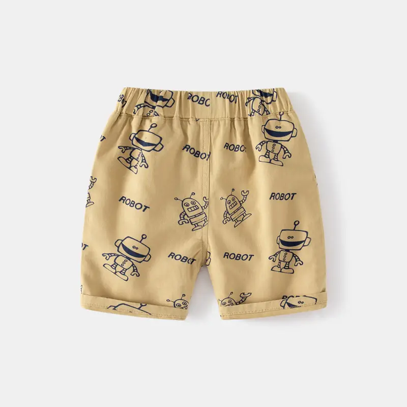 Kids Robot Print Shorts Navy Blue Wholesale — feature 4