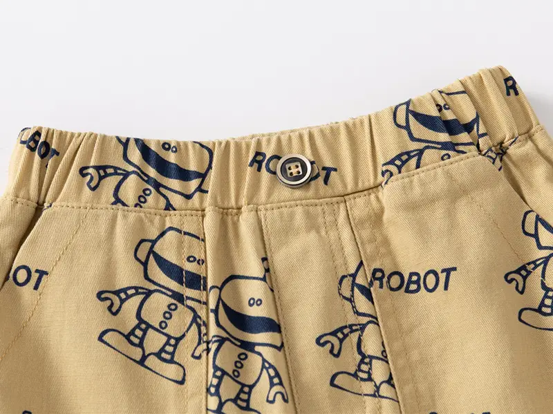 Kids Robot Print Shorts Navy Blue Wholesale — feature 8