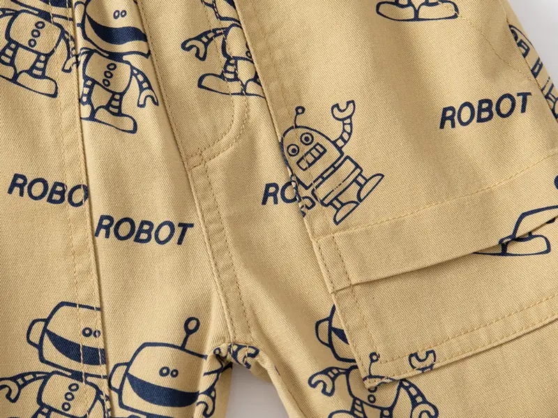Kids Robot Print Shorts Navy Blue Wholesale — feature 9