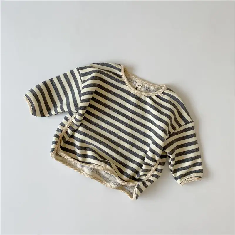 Autum Striped Sweatshirt for Boys Girls Loose Casual Wear - Image 3