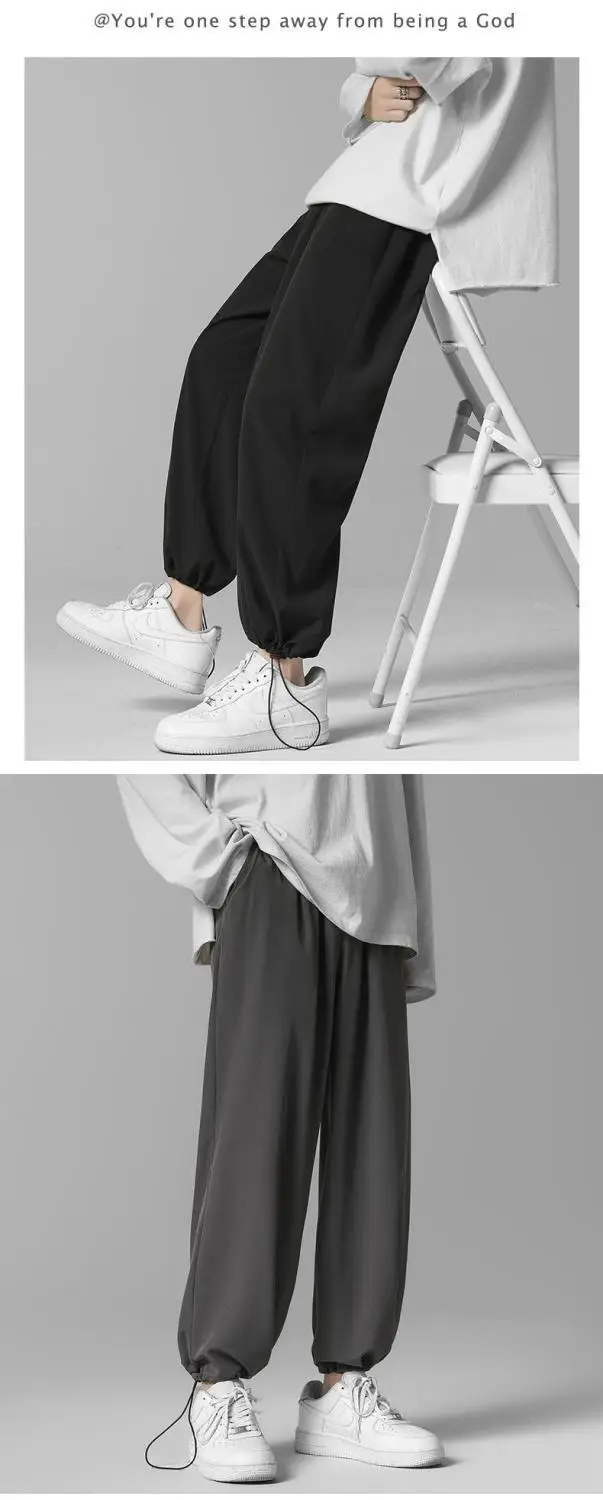 Men's Light Ice Silk Ankle Pants Summer Loose Fit — feature 18