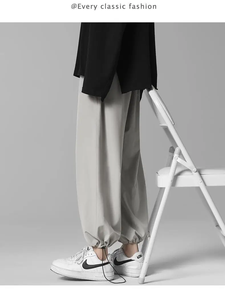Men's Light Ice Silk Ankle Pants Summer Loose Fit — feature 20