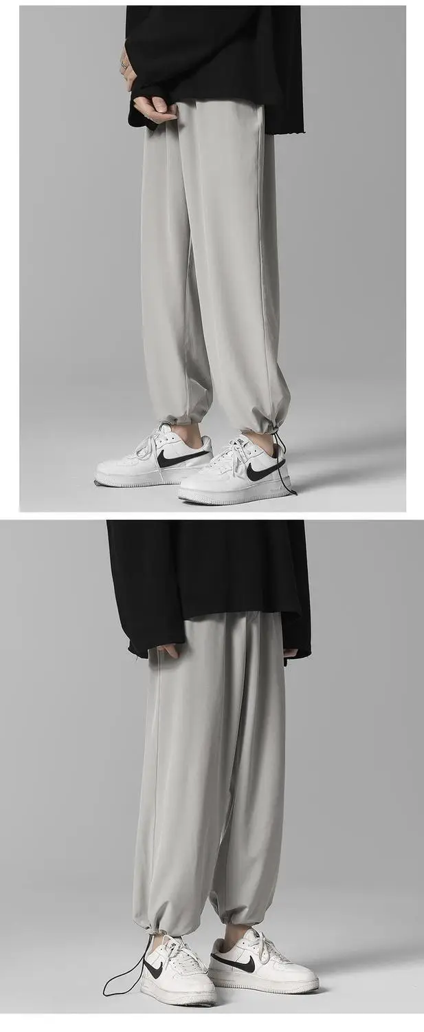 Men's Light Ice Silk Ankle Pants Summer Loose Fit — feature 21