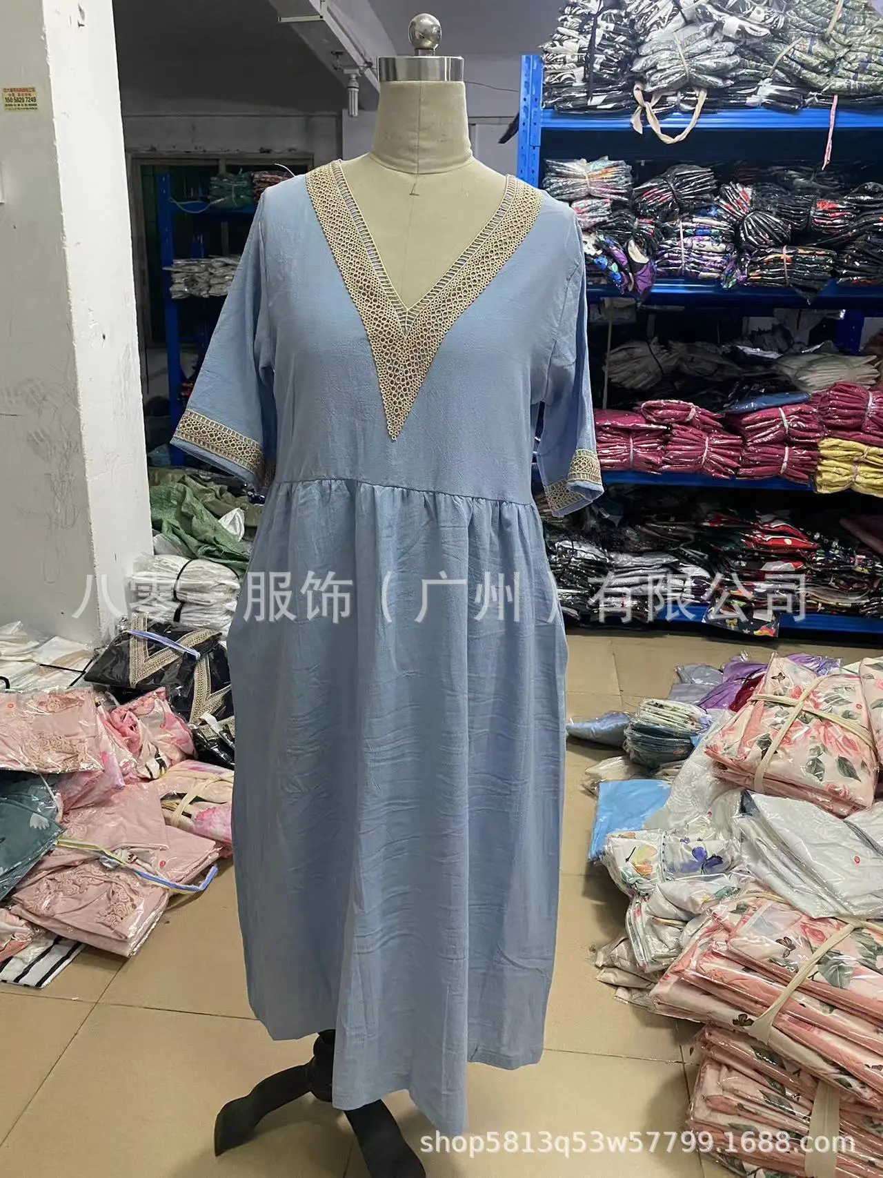 Light Pink V-Neck Lace Dress for Women Spring Summer — feature 2