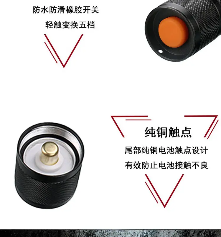 T6 Zoom Light Aluminum Waterproof Outdoor Night Running — feature 4