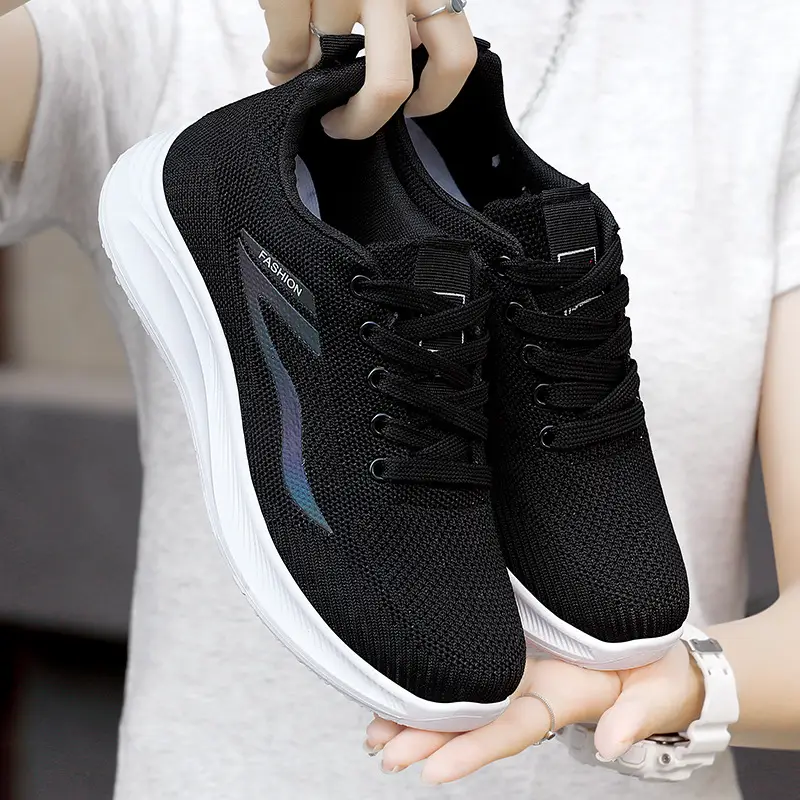 Spring and Autumn new women's shoes flying woven sneaker foreign trade cross-border lightweight student casual running travel shoes one-piece delivery - Image 4