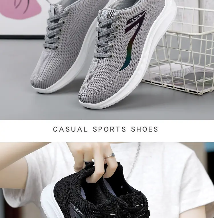 Spring and Autumn new women's shoes flying woven sneaker foreign trade cross-border lightweight student casual running travel shoes one-piece delivery — feature 21