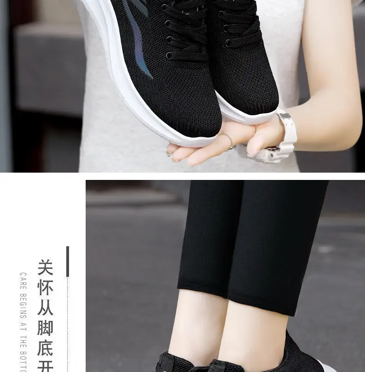 Spring and Autumn new women's shoes flying woven sneaker foreign trade cross-border lightweight student casual running travel shoes one-piece delivery — feature 22