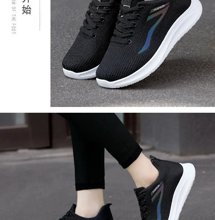 Spring and Autumn new women's shoes flying woven sneaker foreign trade cross-border lightweight student casual running travel shoes one-piece delivery — feature 23