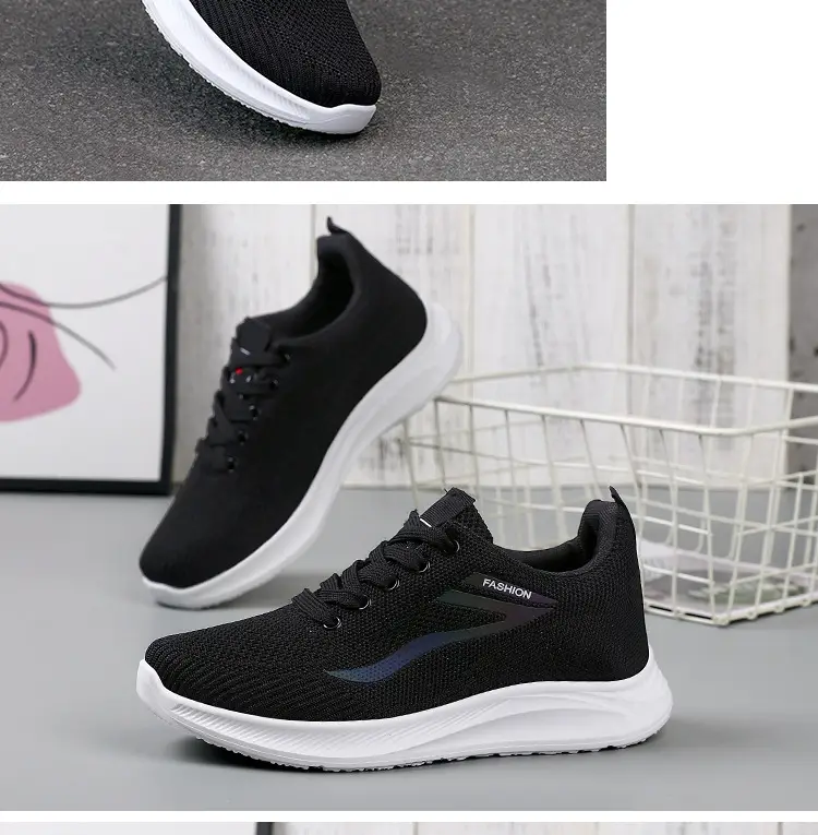Spring and Autumn new women's shoes flying woven sneaker foreign trade cross-border lightweight student casual running travel shoes one-piece delivery — feature 25