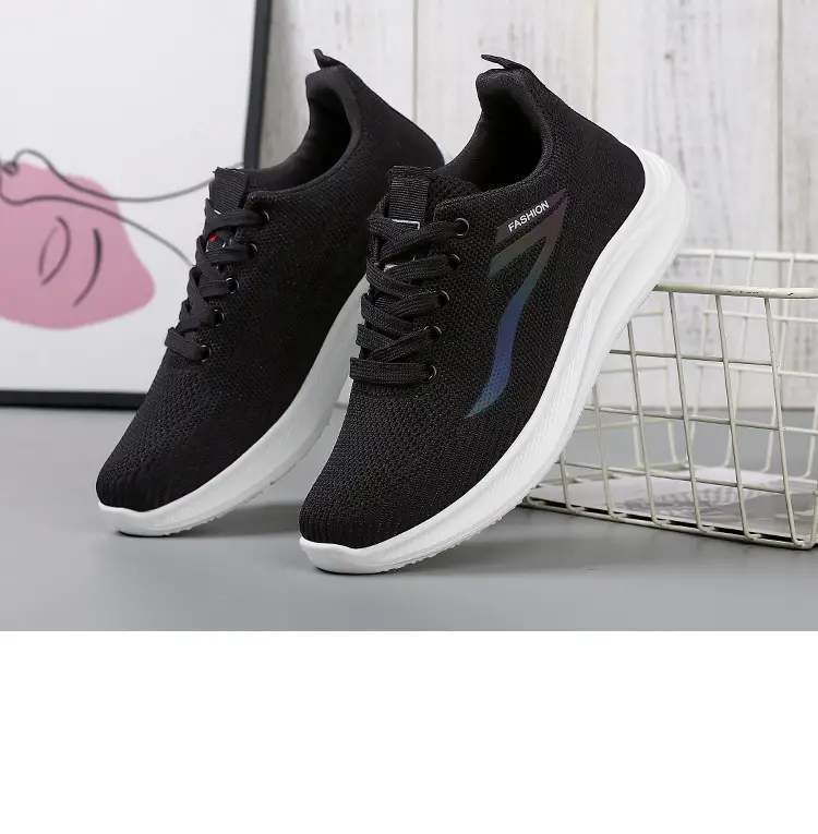 Spring and Autumn new women's shoes flying woven sneaker foreign trade cross-border lightweight student casual running travel shoes one-piece delivery — feature 26