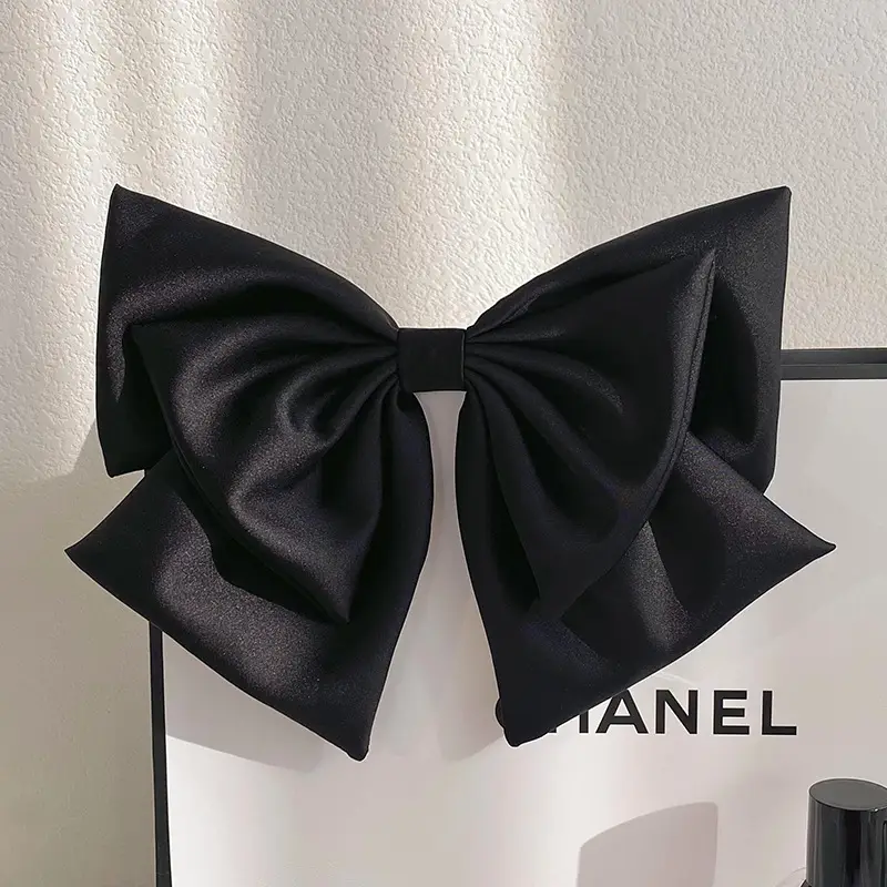 French Retro Black Bow Hairpin for Women — feature 13
