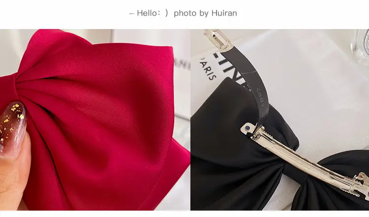 French Retro Black Bow Hairpin for Women — feature 14