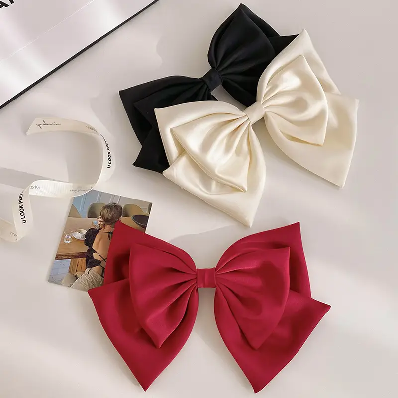 French Retro Black Bow Hairpin for Women — feature 16