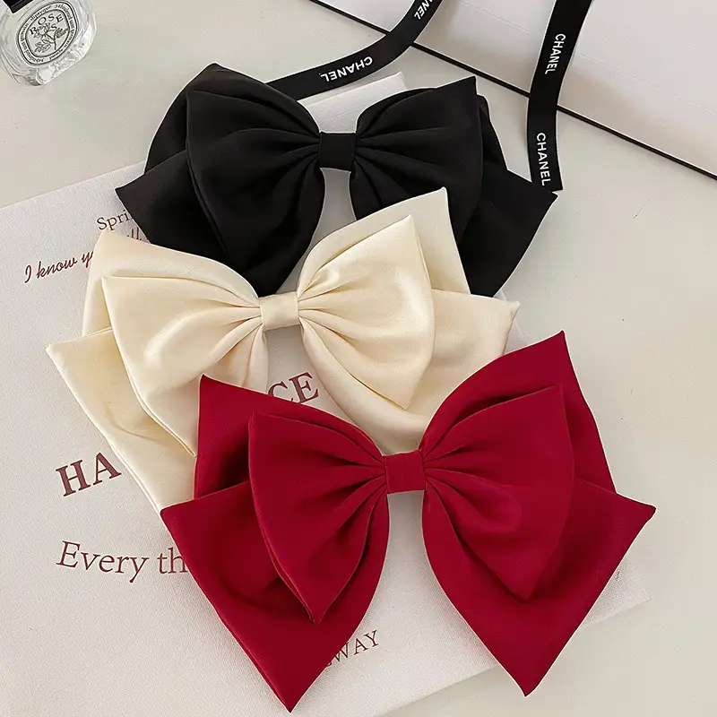 French Retro Black Bow Hairpin for Women — feature 2