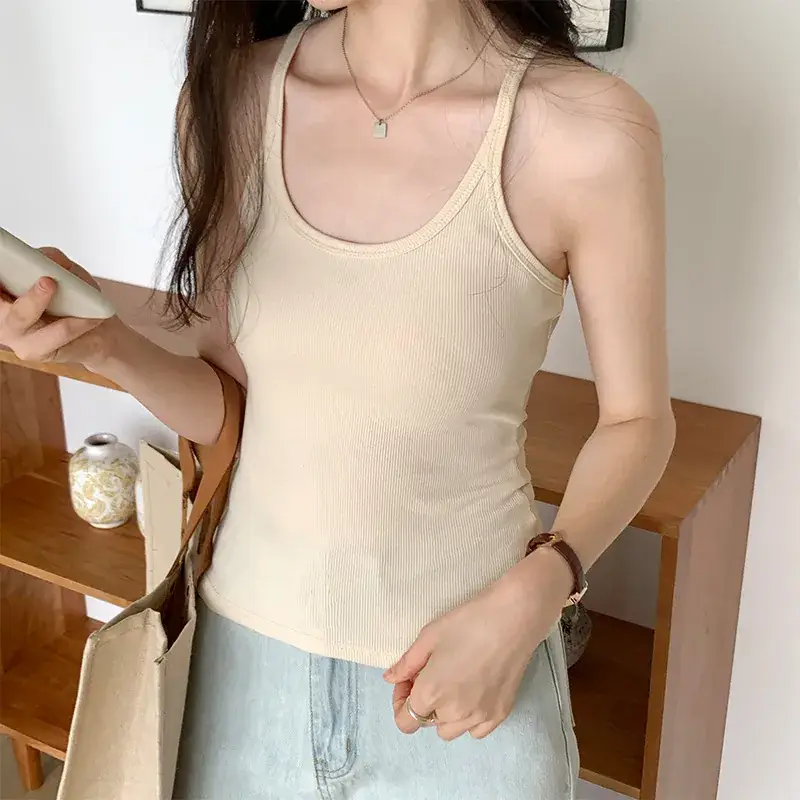Sexy Spice Girl Threaded Vest Slim Fit 2023 Summer - Image 7