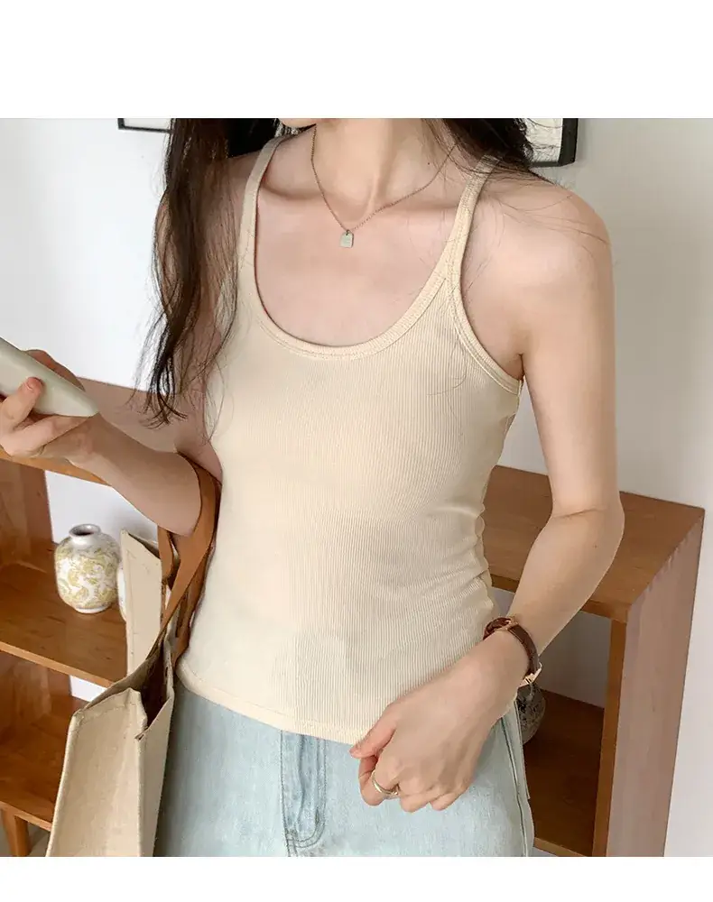 Sexy Spice Girl Threaded Vest Slim Fit 2023 Summer — feature 4