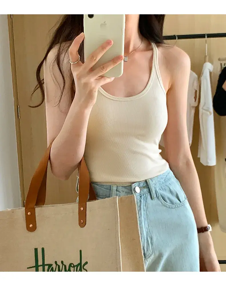 Sexy Spice Girl Threaded Vest Slim Fit 2023 Summer — feature 5